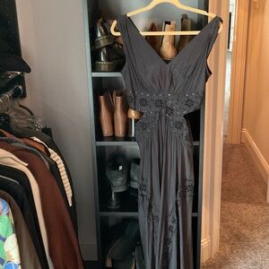 Ramy Brook Black Maxi Dress with Embellishments